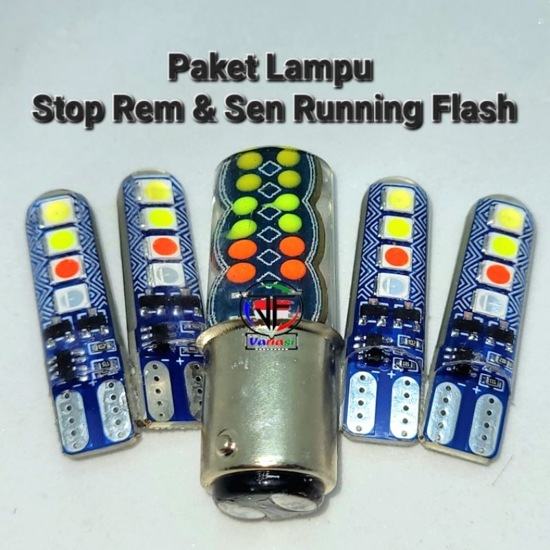 Jual Paket Lampu Stop Rem Jelly Rgb Mata Led Lampu Sein Sen Depan