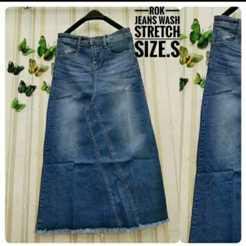 Jual rok span jeans/rok jeans polos/rok jeans payung/rok jeans terbaru ...