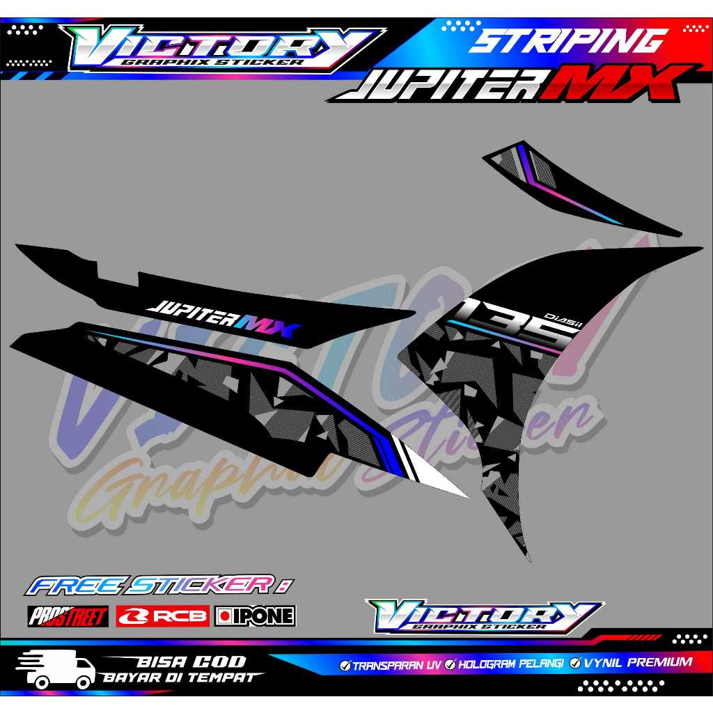 Jual STRIPING VARIASI YAMAHA JUPITER MX OLD / STICKER LIST MOTOR ...