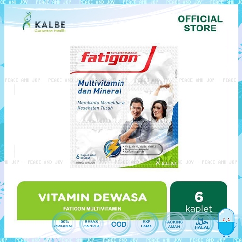 Jual FATIGON MULTIVITAMIN DAN MINERAL STRIP ISI 6 KAPLET MENJAGA DAYA