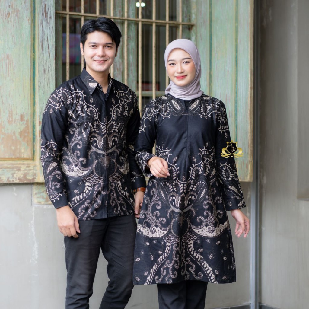 Jual Baju Batik Couple Pasangan Terbaru Tunik Jumbo Ld120 Kemeja Lengan Panjang M L Xl Xxl Tunic