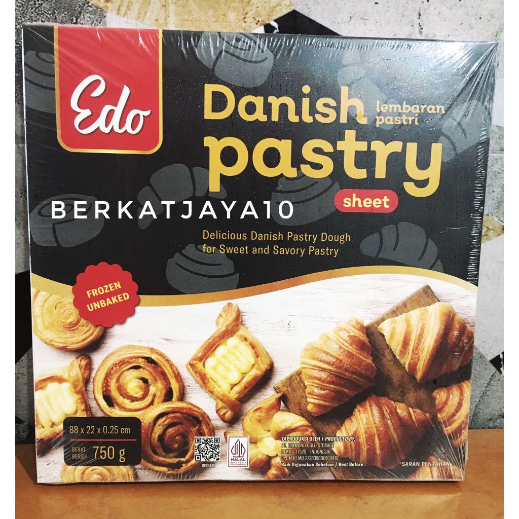 Jual Edo DANISH Pastry Sheet 750 gram Halal. Pengiriman Instant atau ...
