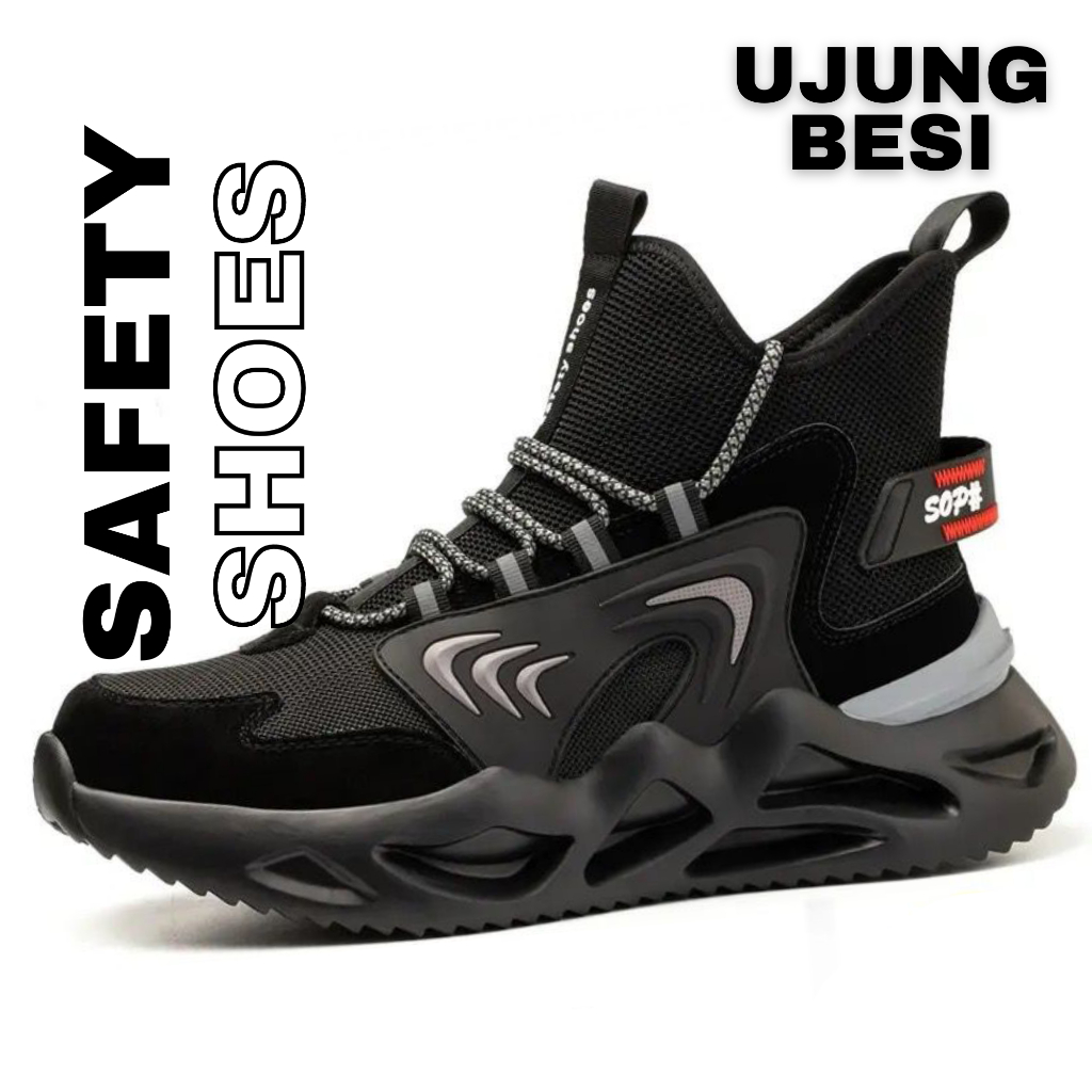 Jual Sepatu Safety Pria Safety Shoes Cowok SI16 Safety Boots Ringan ...