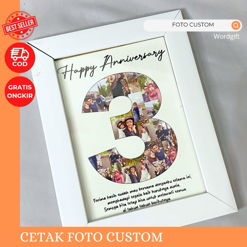 Jual WORDGIFT Promo Cetak Foto Kolase Plus Pigura Frame 5R - Cetak foto ...