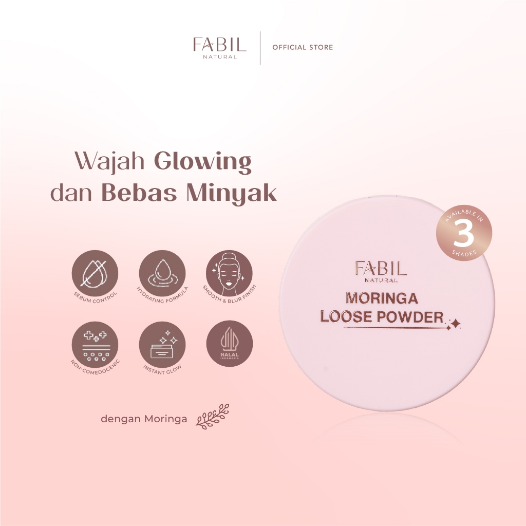 Jual Fabil Moringa Loose Powder Bedak Tabur Tahan Hingga 8 Jam Bebas