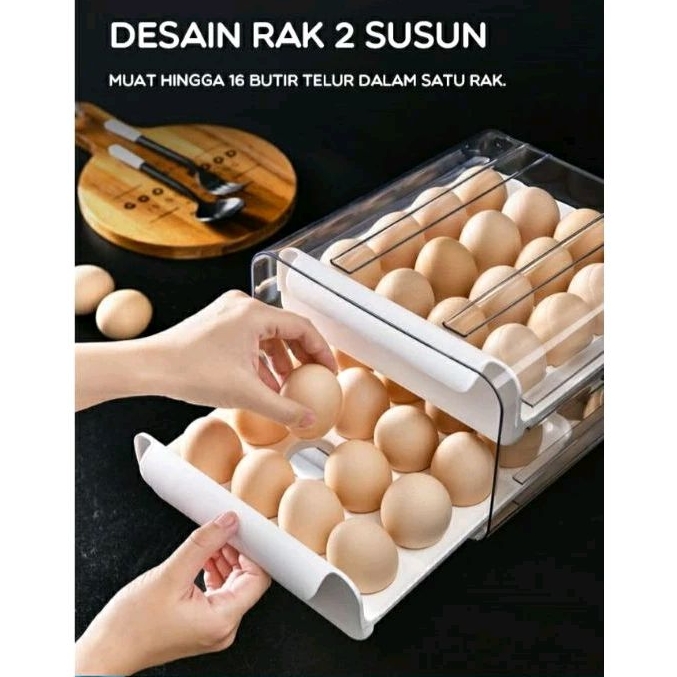 Jual Rak Telur Susun Transparan Krat Telur 32butir Susun Minimalis ...
