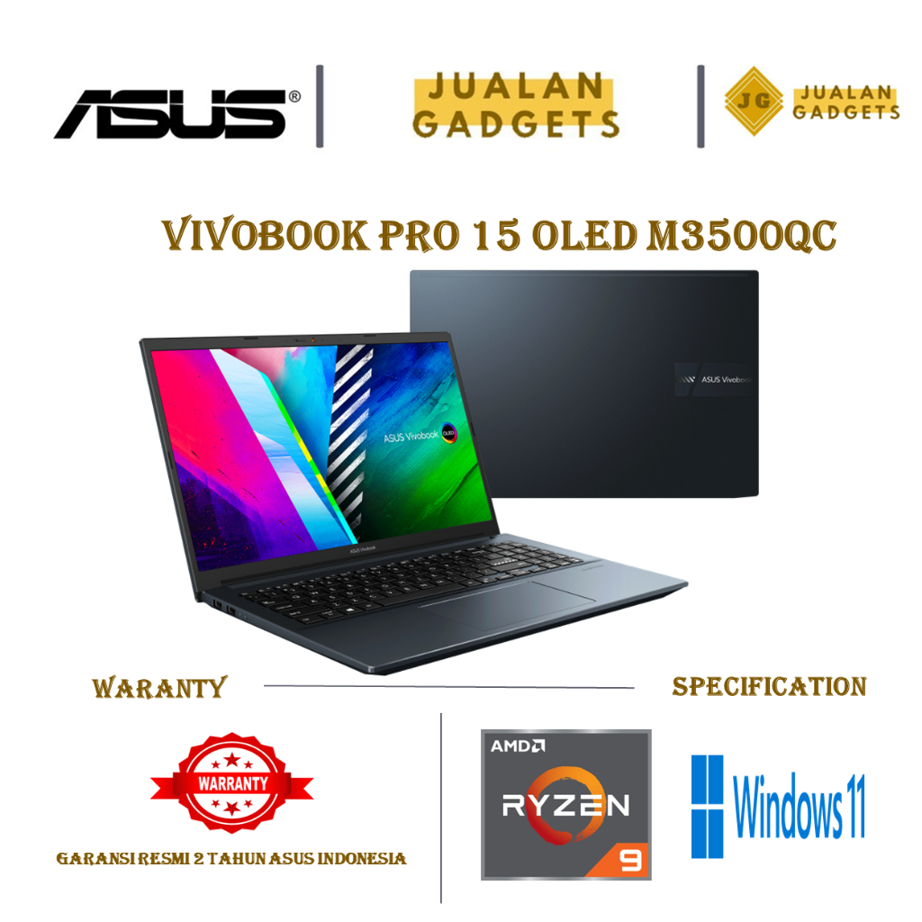 Jual Laptop Asus Vivobook Pro 15 Oled M3500QC | Ryzen 9 | 16GB 512GB ...