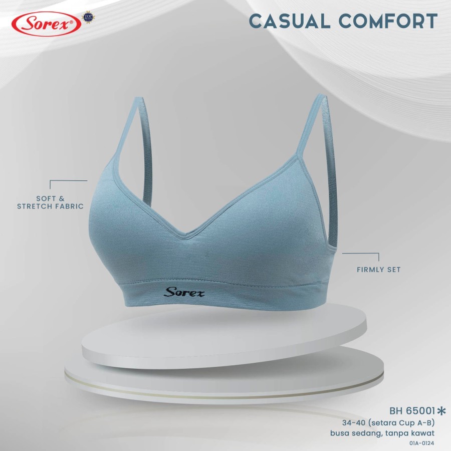 Bra Casual sorex tanpa kawat Bra basic polos merek Sorex dengan