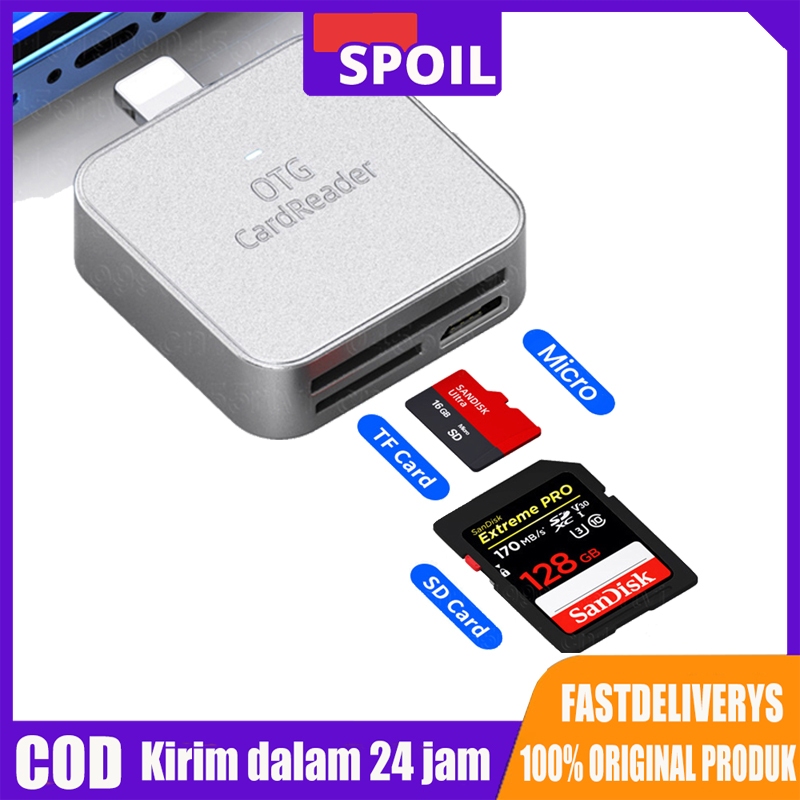 Jual SPOIL SD Card Reader for iPhone/iPad,Lightning to SD/TF Card