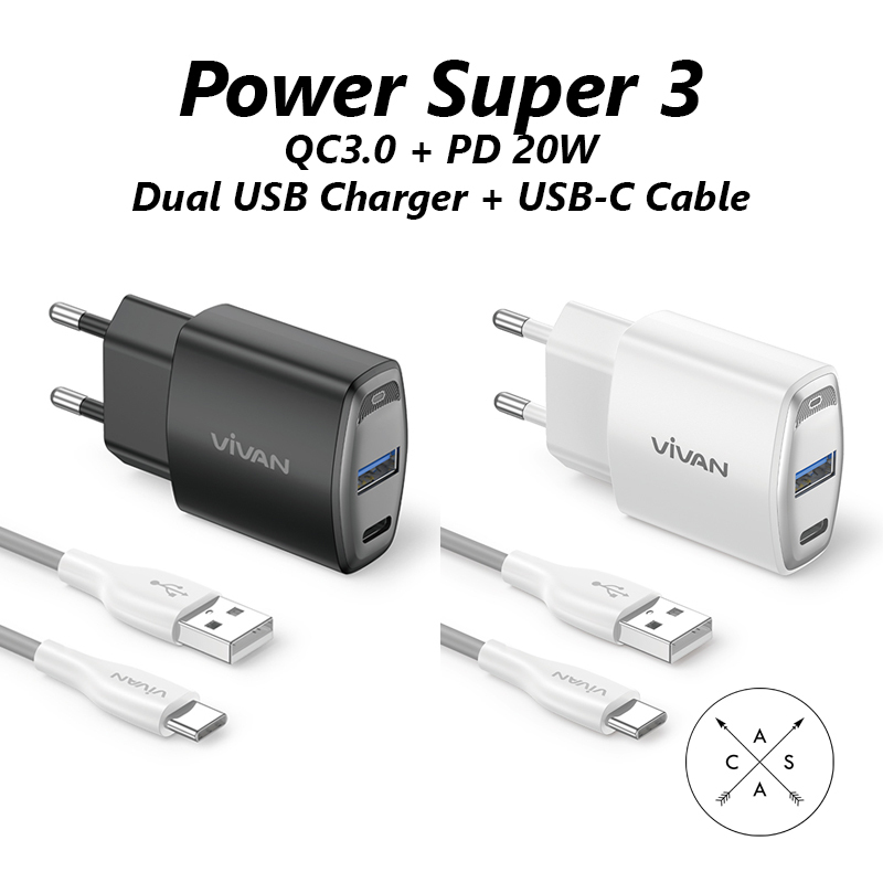 Jual Vivan Power Super W Qc Pd W Dual Port Fast Charging Usb