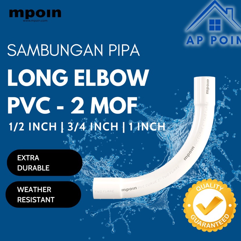 Jual New Stock CURVE PIPA LONG ELBOW MPOIN SAMBUNGAN PIPA PVC KNEE ...