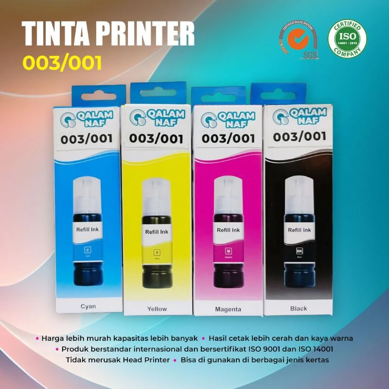 Tinta Compatible Epson 003 001 CMYK 1 Seri Isi 4 Tinta Epson Murah Tinta Compatible Tinta Printer Murah