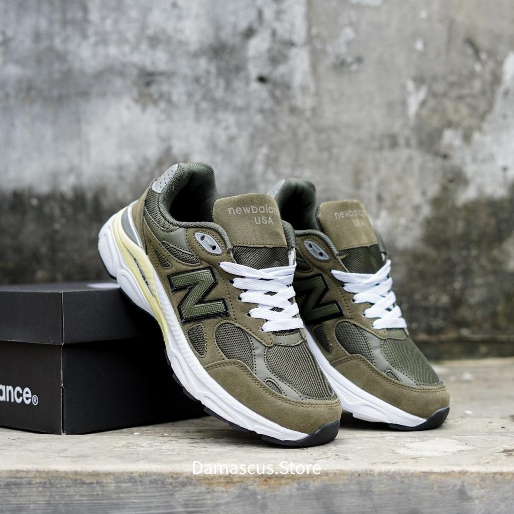 New balance 990 army green hot sale