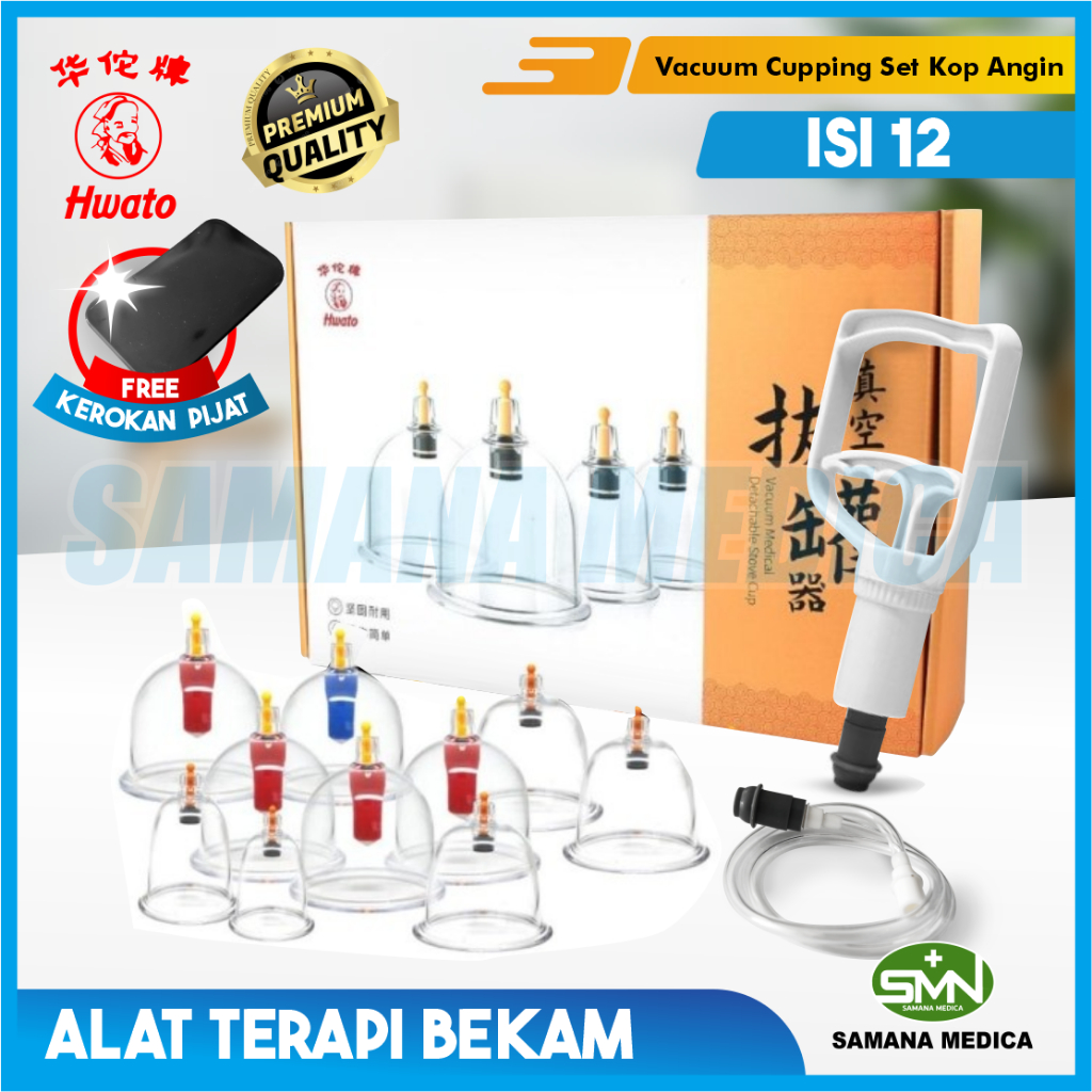 Jual Alat Terapi Bekam Hwato Vacuum Cupping Set Kop Angin Isi Free Alat Kerokan