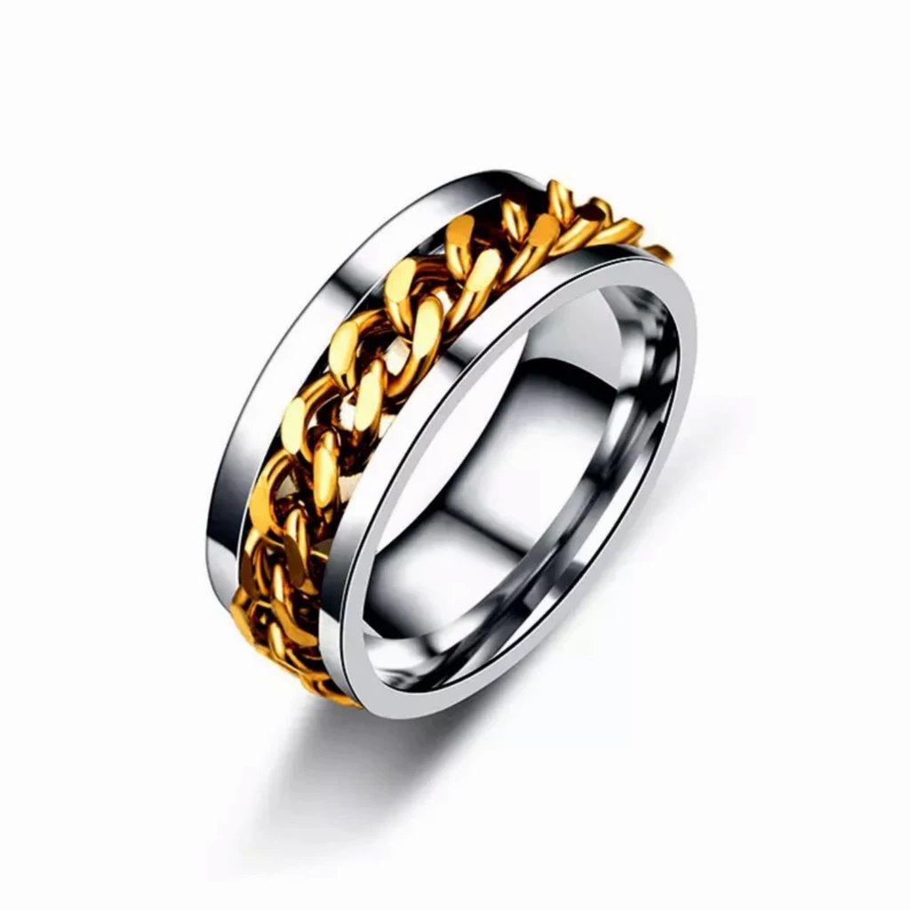 Jual Cincin rantai chain ring titanium pria wanita couple stylish ...