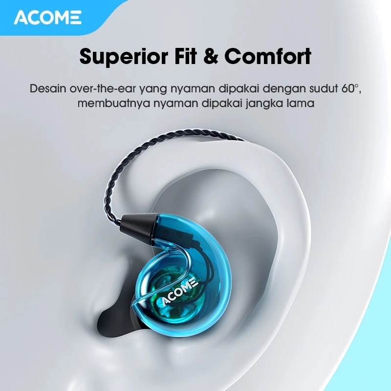 VIVAN X ACOME 3D Subwoofer Headphones Powerfull Bass Transparent Black Wire Body Garansi Resmi 1 Tahun ACE01