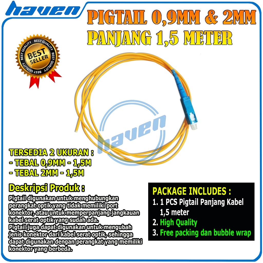 Jual Pigtail SC UPC Panjang 1,5M 2MM / Kabel Pigtail SC UPC 2 MM ...