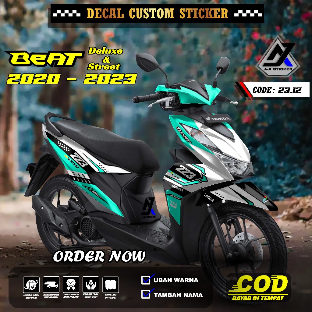 Jual (COD) DECAL BEAT DELUXE FULLBODY POLOS DECAL BEAT 2020 2021 2022