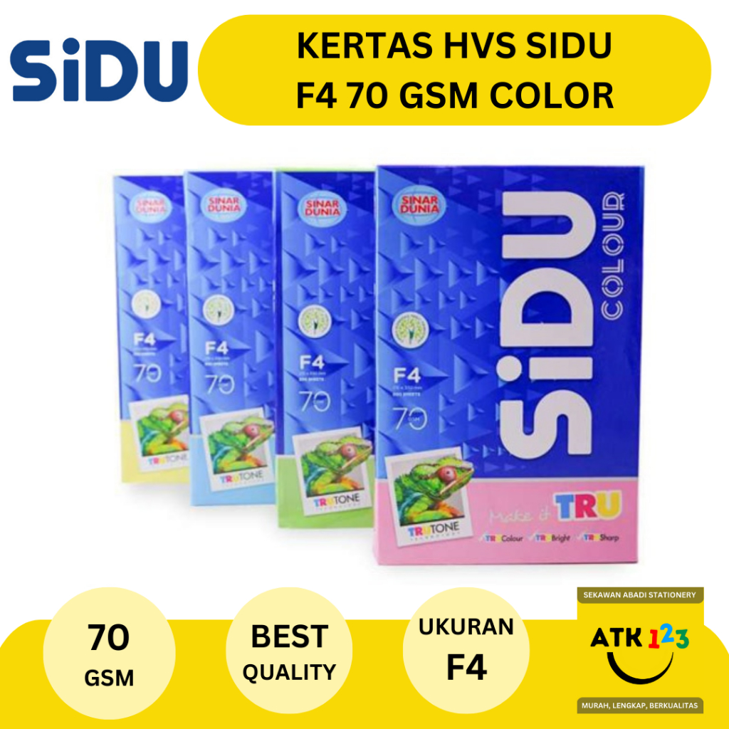 Jual Kertas HVS Warna F4 70 gram Sinar Dunia SIDU | Shopee Indonesia
