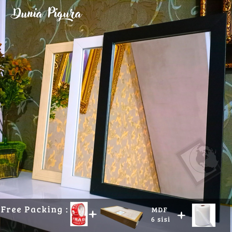 Kaca Cermin Dinding Gantung (25 x 35 cm) | Minimalis dan motif
