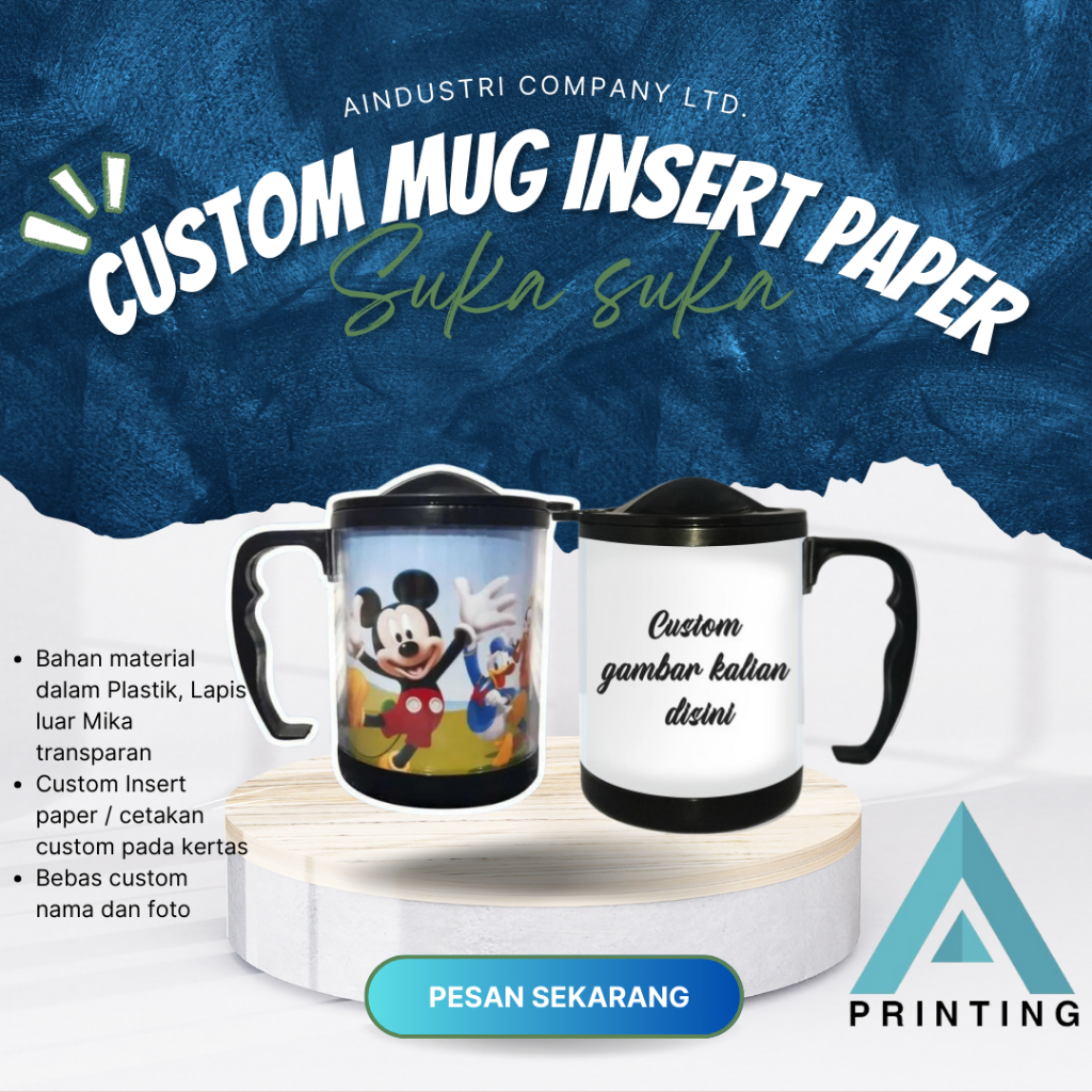 Jual MUG/GELAS INSERT PAPER / bebas custom / custom foto / custom nama ...