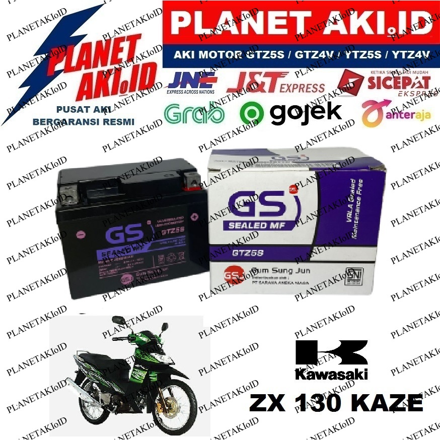 Jual Aki Motor Kawasaki ZX 130 Kaze GTZ5S Accu Kering MF | Shopee