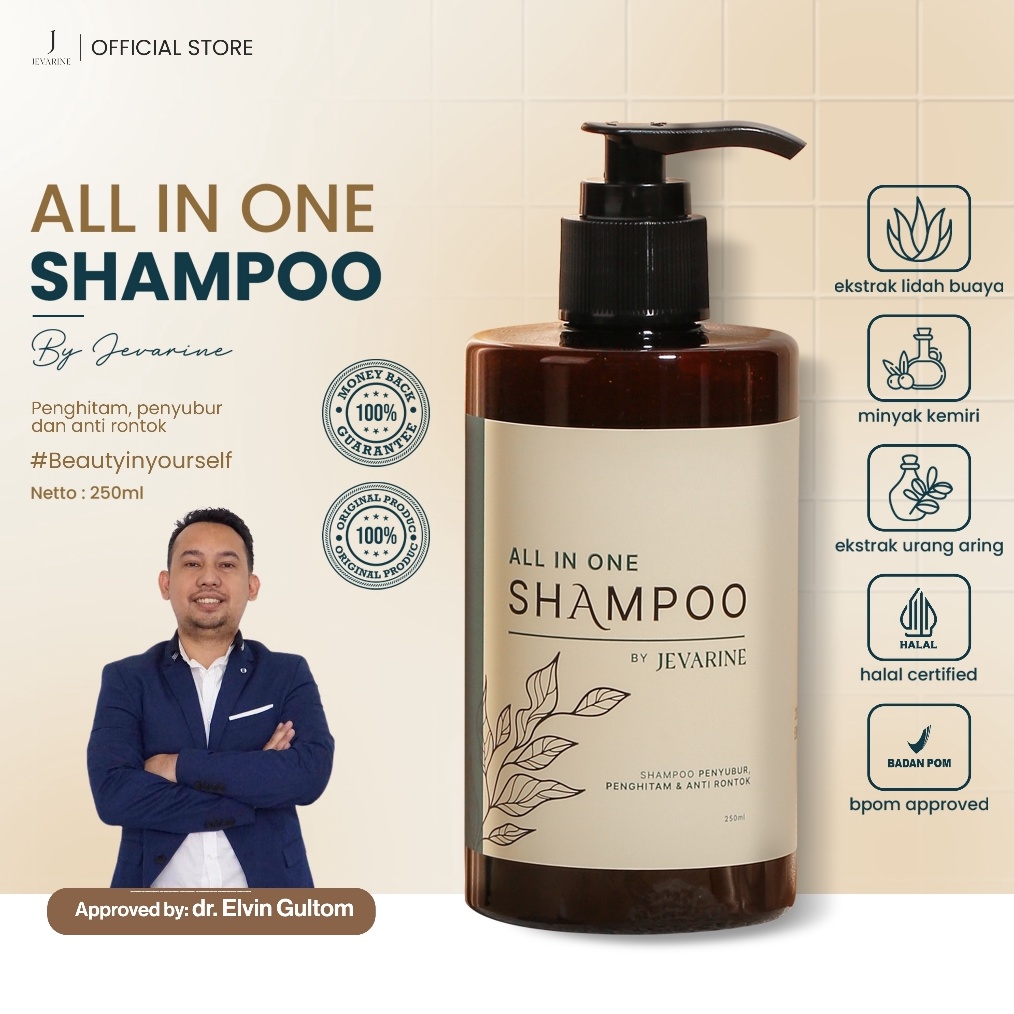Jual Mall Approved by dr Elvin Gultom Jevarine All In One Shampoo ...