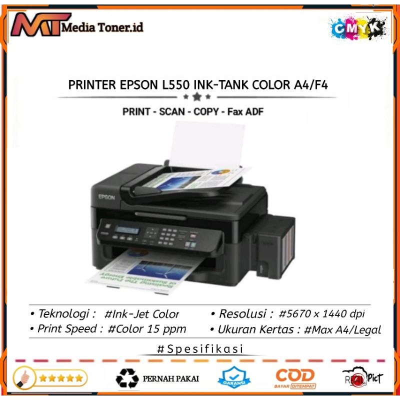 Jual Printer Epson L550 Ink Jet multifungsi Print Copy Scan Wireless ...