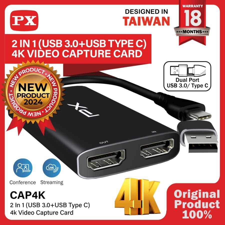 Video Capture HDMI Card Elgato 4K Game USB3 A USB Type C Loop PX CAP4K