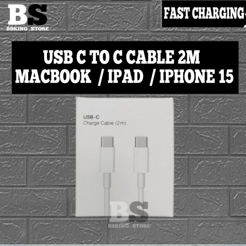 Jual KABEL DATA MACBOOK AIR M1 M2 I-PAD TYPE-C TO TYPE-C 1M