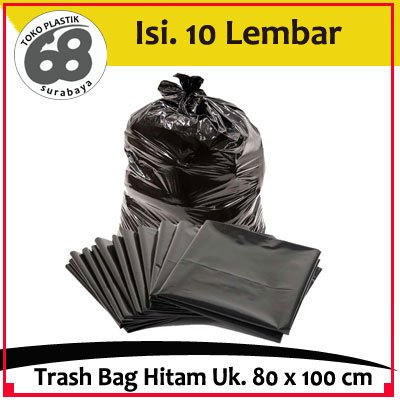 Trash Bag Hitam Size 80 x 100 x 03 Isi 10 Lembar