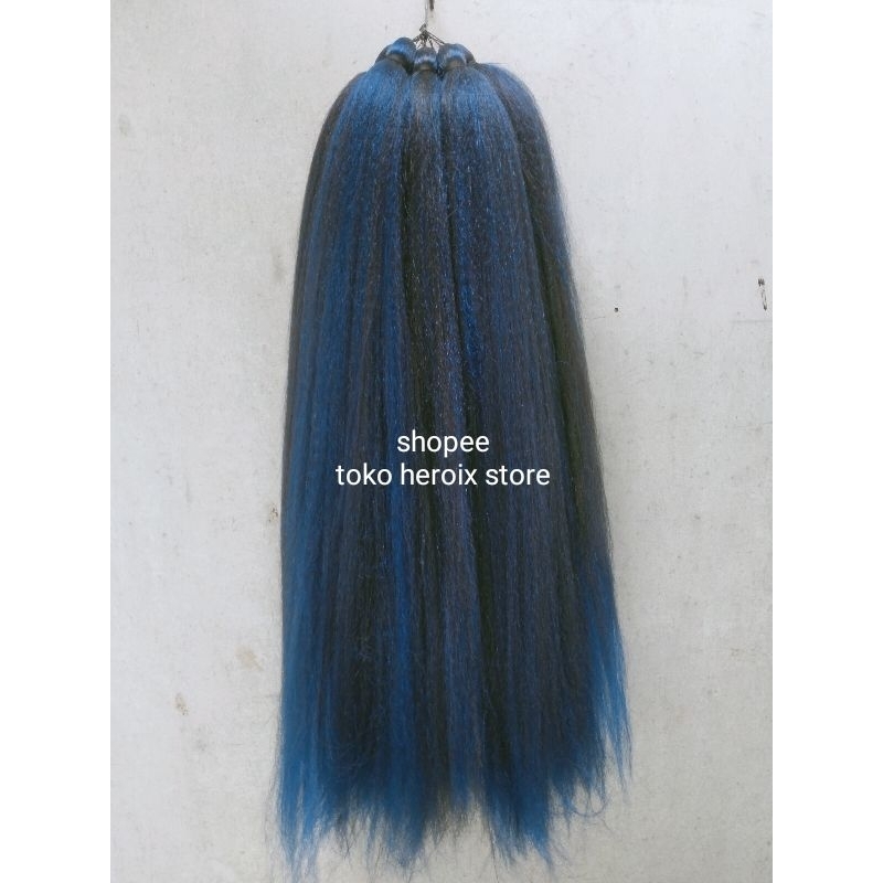 Jual Rambut cemara brontok biru (mix hitam dan biru) ukuran 70cm ...