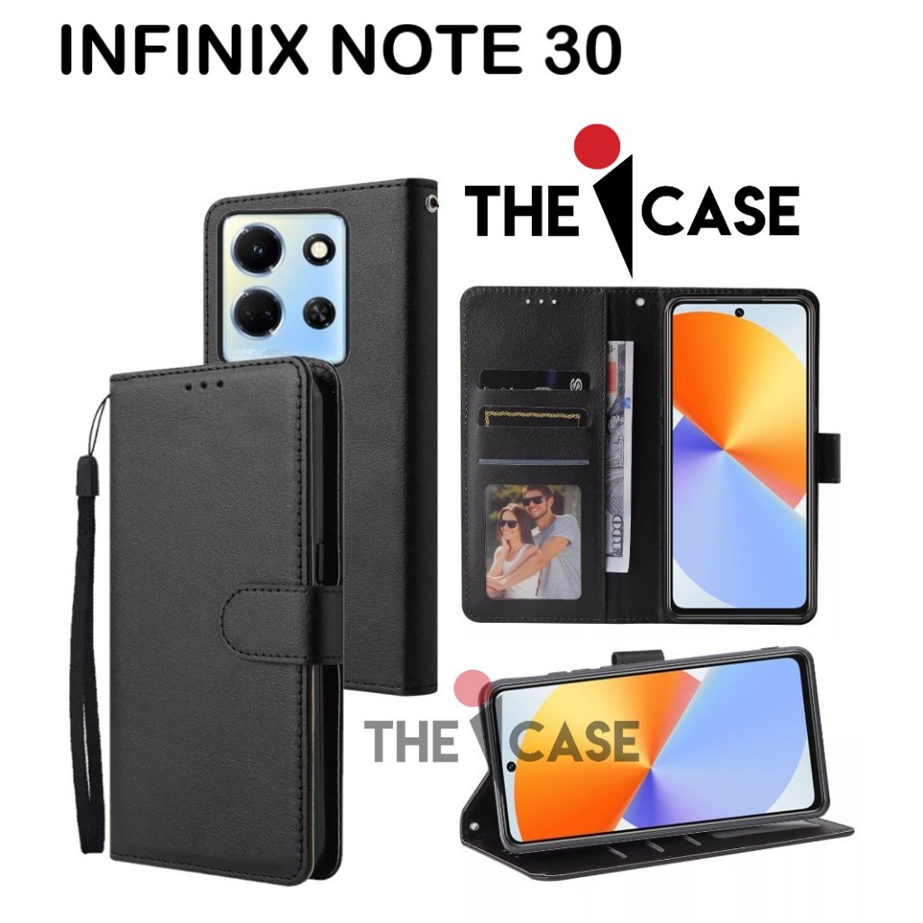 Jual Casing infinix note 30 model flip buka tutup case kulit ada tempat ...