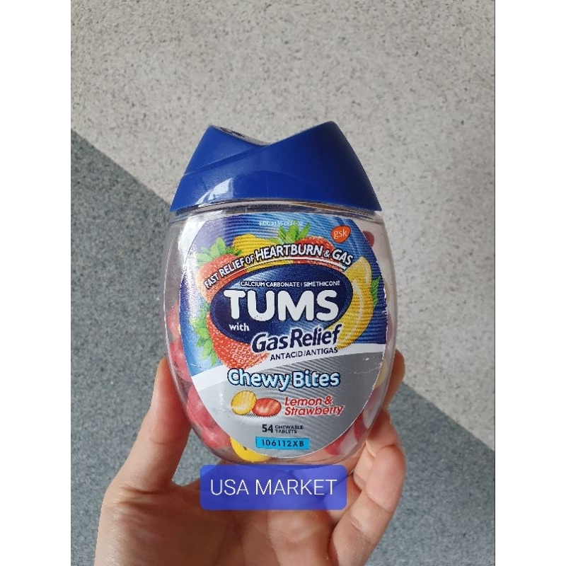 Jual Tums with Gas relief Antacic Antigas for heartburn and gas kembung