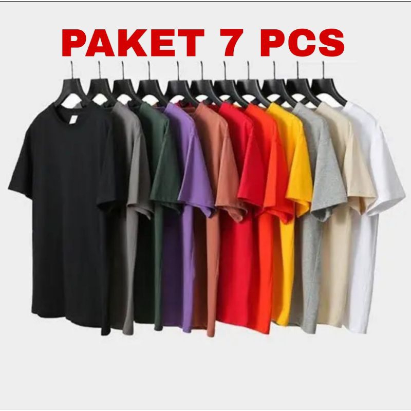 Jual PAKET HEMAT 7 KAOS POLOS/KAOS POLOS TERMURAH/KAOS POLOS/KAOS MURAH