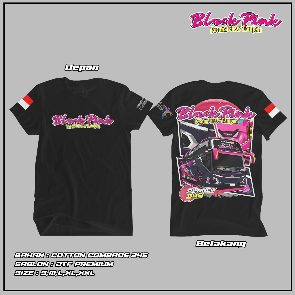 Jual KAOS BUS BLACK PINK VOL.6 - KAOS PESONA CREW CERIA - KAOS BUS