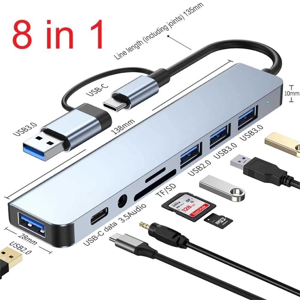 Jual USB HUB TYPE C TO Multi CONVERTER Port HUB VGA USB3.0 HDMIPort ...