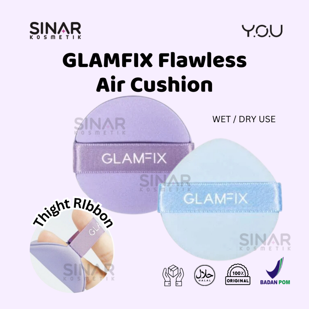 Jual GLAMFIX Flawless Air Cushion / Loose Powder Puff 2pcs ( BIRU ...