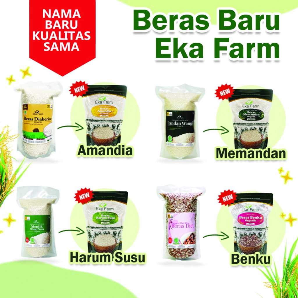 Jual Beras Coklat Organik-Organic Brown Rice EKA FARM Kemasan Vakum 1 ...