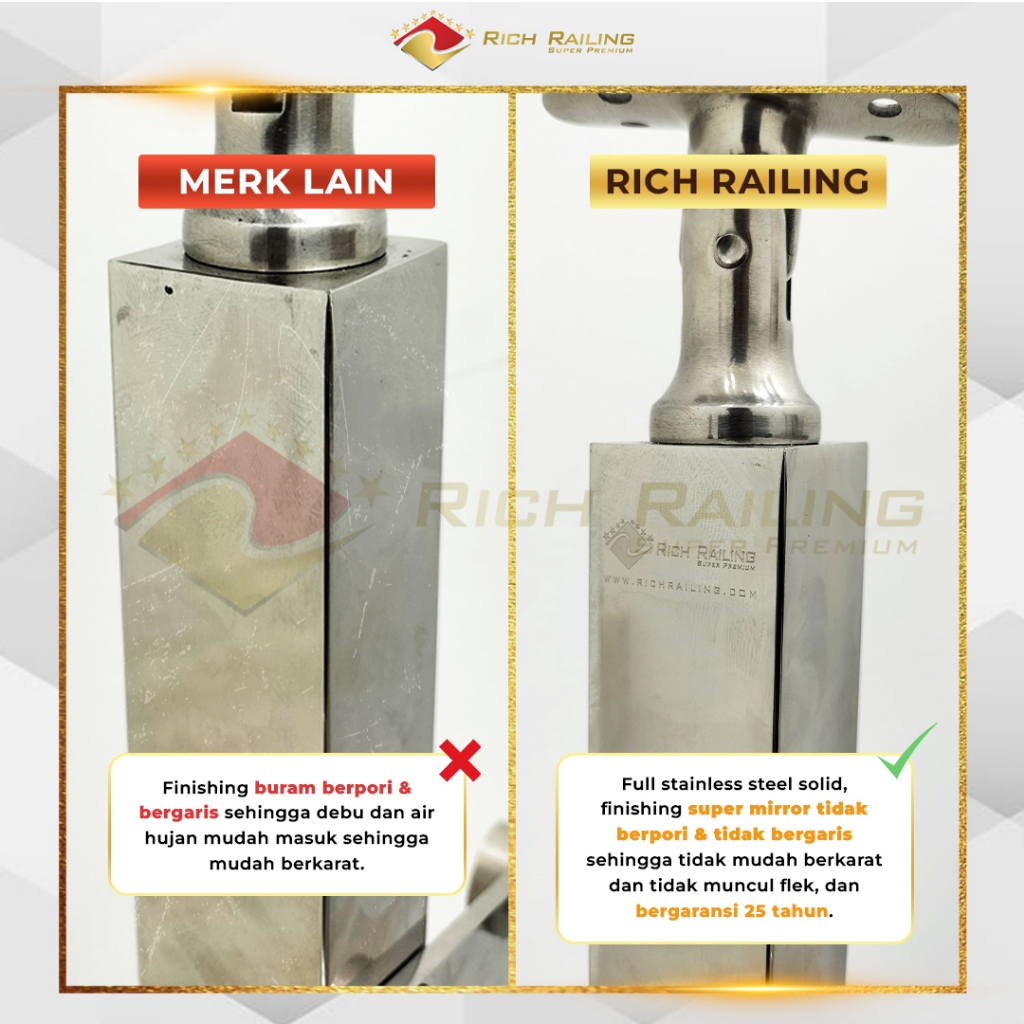 Jual [PREMIUM RAILING SUS 316] [Rich Railing] Railing tangga stainless ...