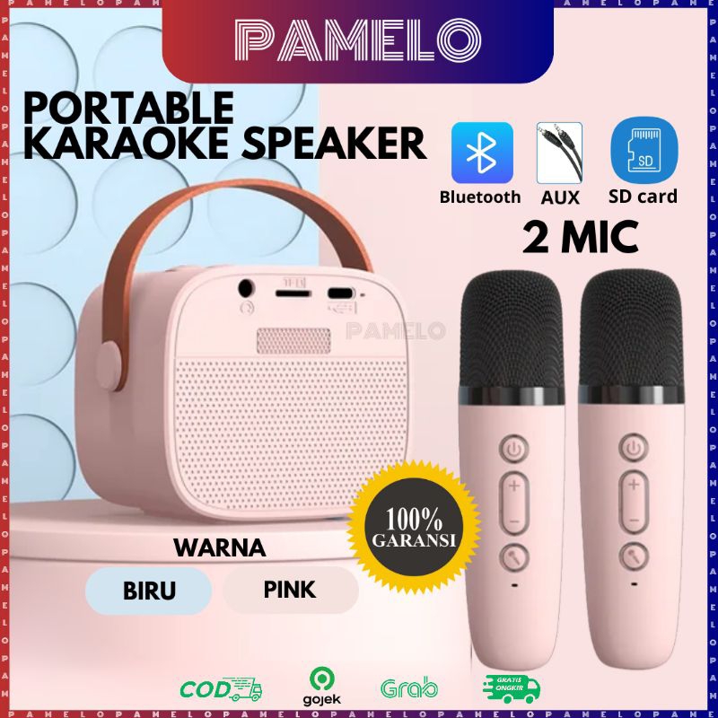 Jual PAMELO { New 2024} Speaker Cipung 2 MIC SET Mini Bluetooth Karoke ...