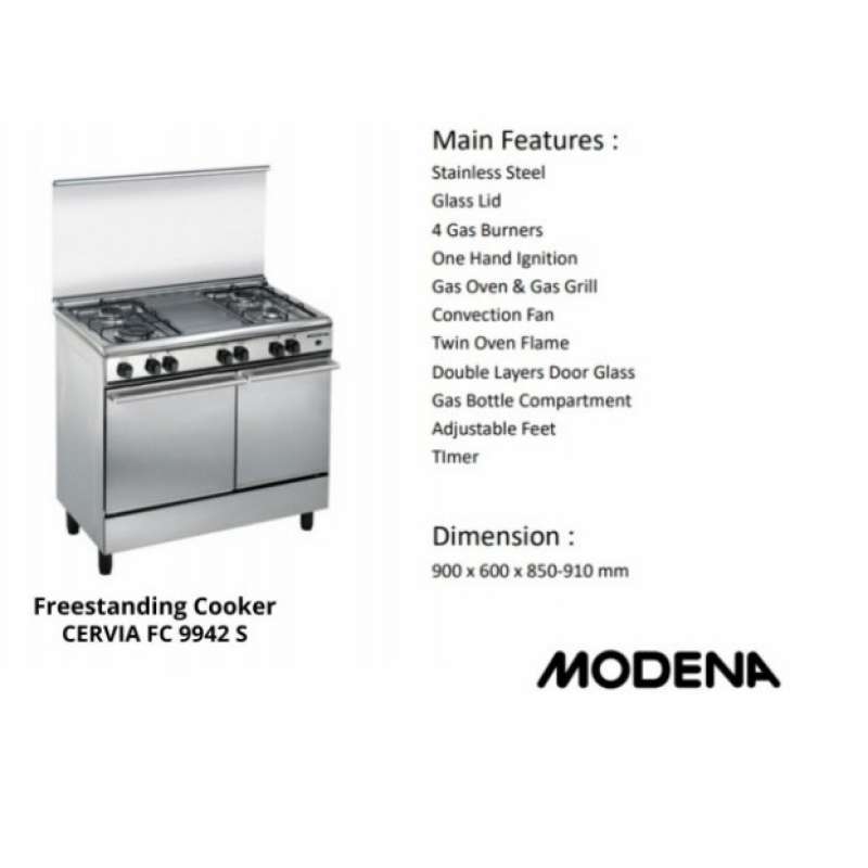 Jual KOMPOR OVEN FREESTANDING MODENA FC 9942 S / Freestanding Cooker