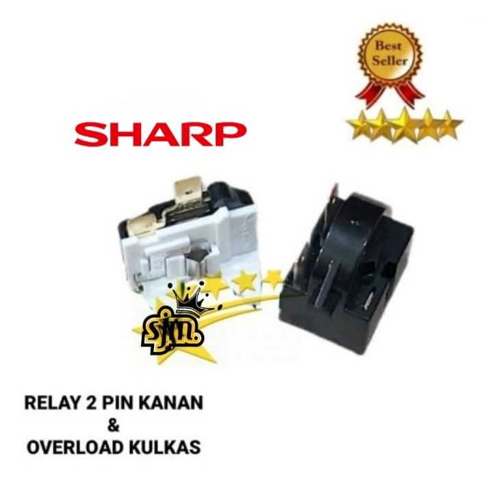 Jual Relay 2 Pin Kanan + Ptc Overload Kulkas Sharp 1 Pintu / 2 Pintu ...