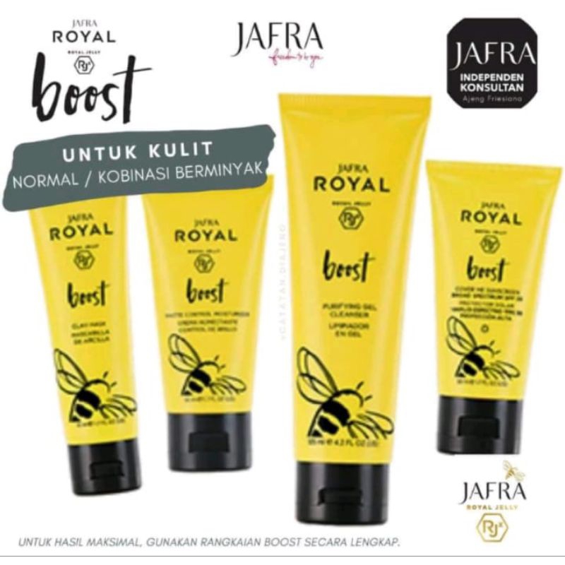 Jual Royal Boost Cleanser, moisturizer, sunscreen, clay mask untuk