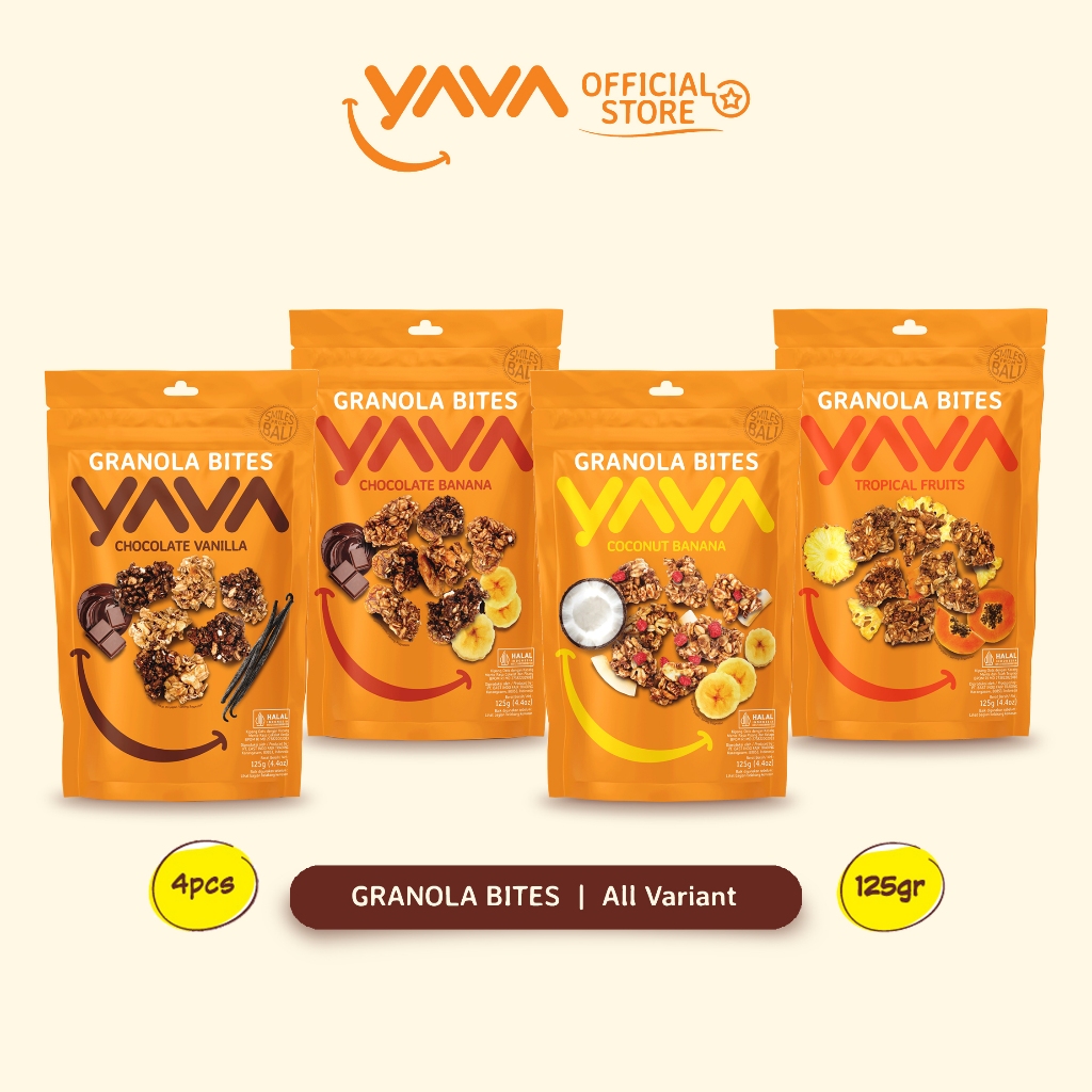 Jual YAVA Paket Granola Bites 4 Rasa (4 x 125g) Shopee Indonesia