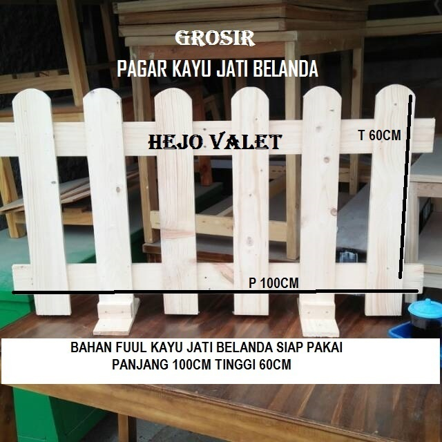 Jual PAGAR KAYU JATI BELANDA PANJANG 100CM TINGGI 60CM SIAP PAKAI