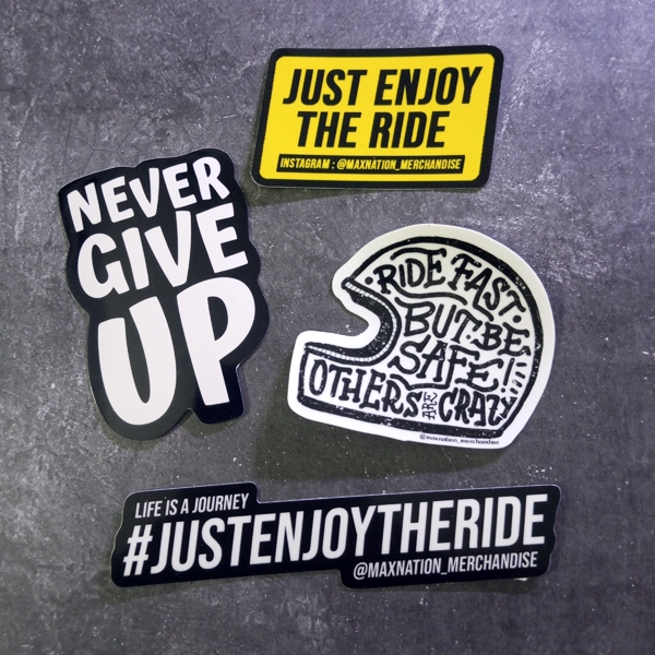 Jual Sticker Pack motor Enjoy the ride, ride fast, never Give Up ...