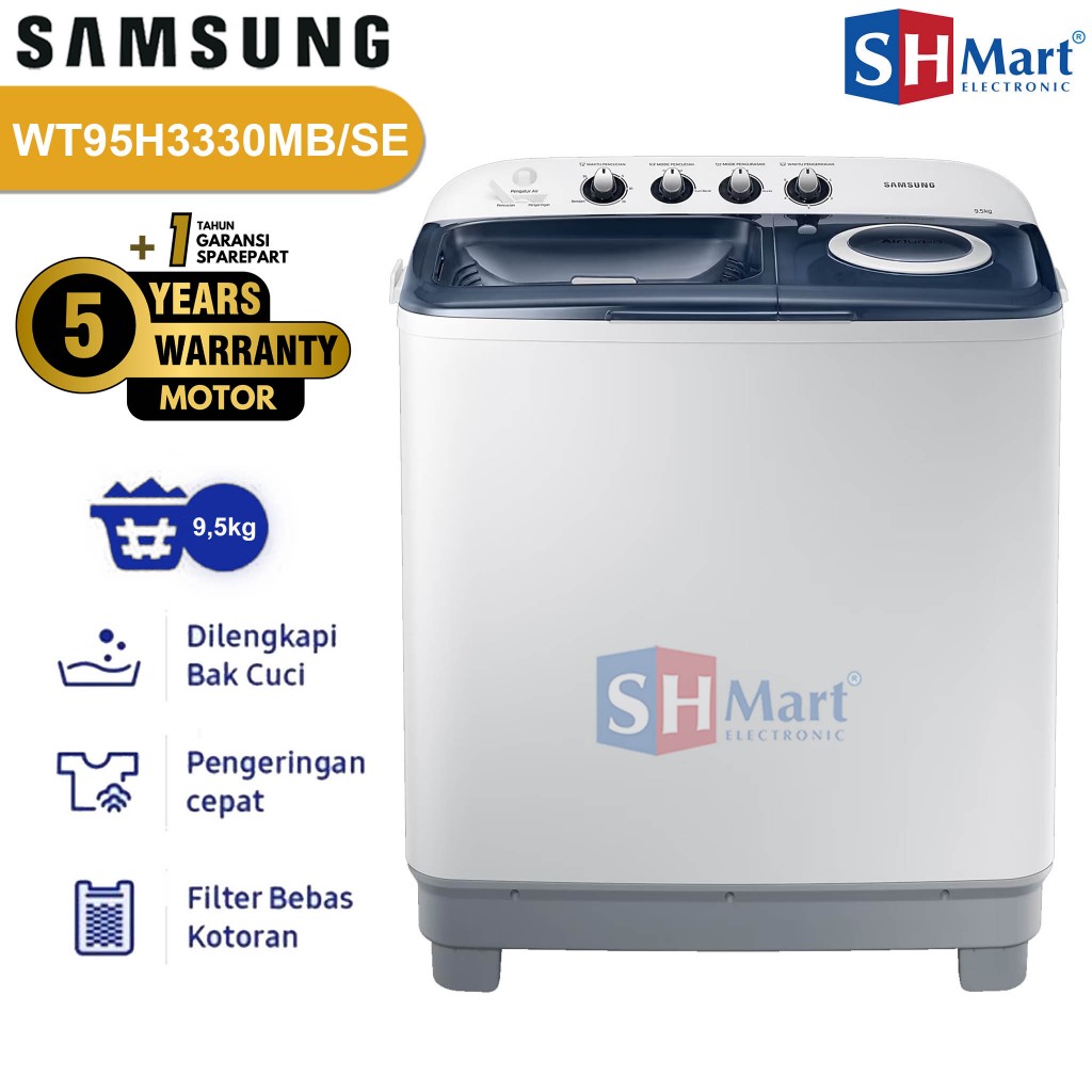 Jual MESIN CUCI 2 TABUNG SAMSUNG 9,5 KG WT95H3330MB FREE PASANG ( MEDAN ...