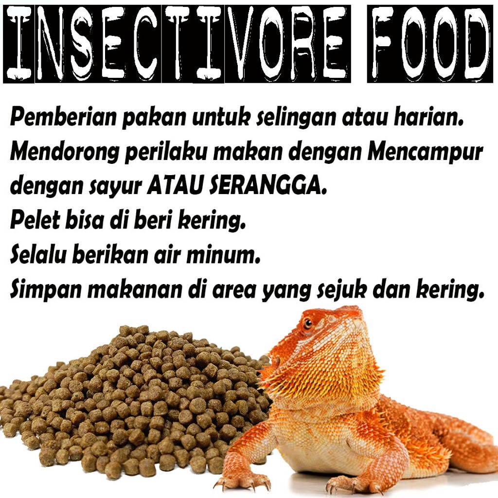 Jual 250GR PELLET MAKANAN INSECTIVORE FOOD REPTILE DIET PAKAN BEARDED ...