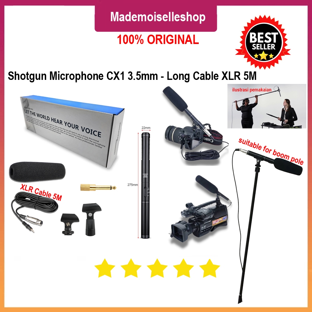 Jual Shotgun Microphone CX1 35.mm For Canon Nikon Sony Fujifilm DSLR